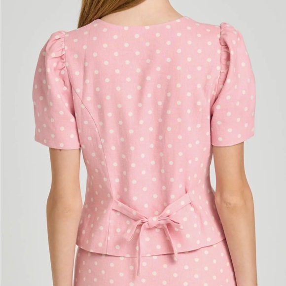 Wayf Pink Polka Dot Button Down Shirt - Picture 2 of 2